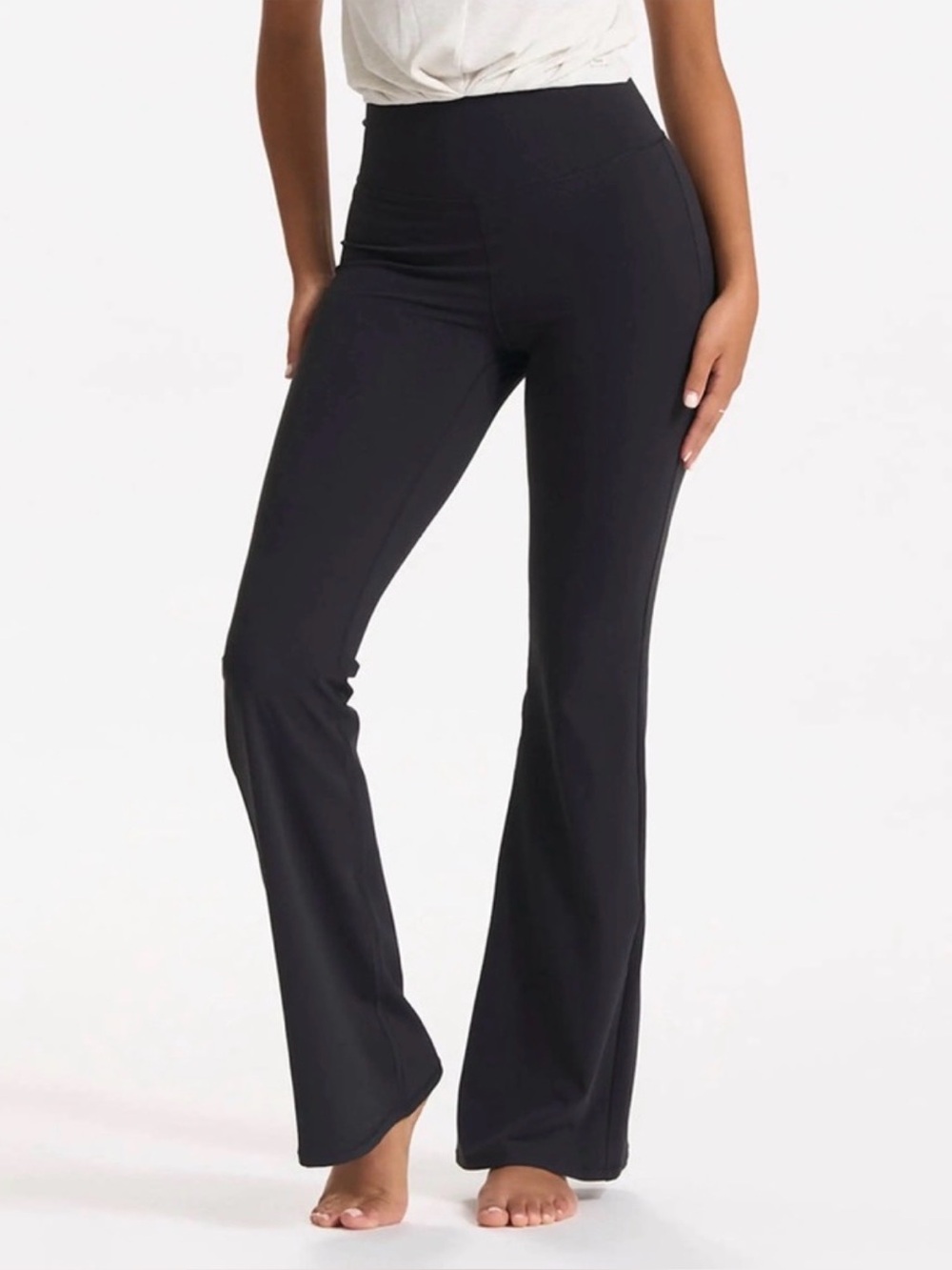 Vuori Studio Flare Pant Wide Leg Stretch Bottoms Leggings Black